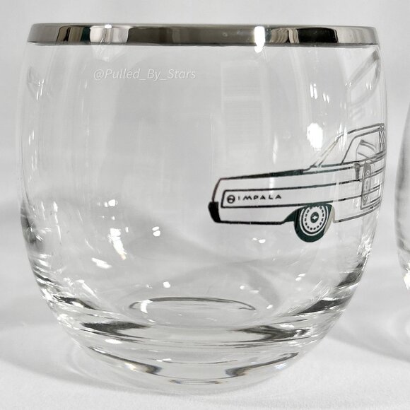 Vintage 1960s American Cut Crystal Chevrolet Automobile Glassware Set of 6 - GUC - Picture 15 of 16